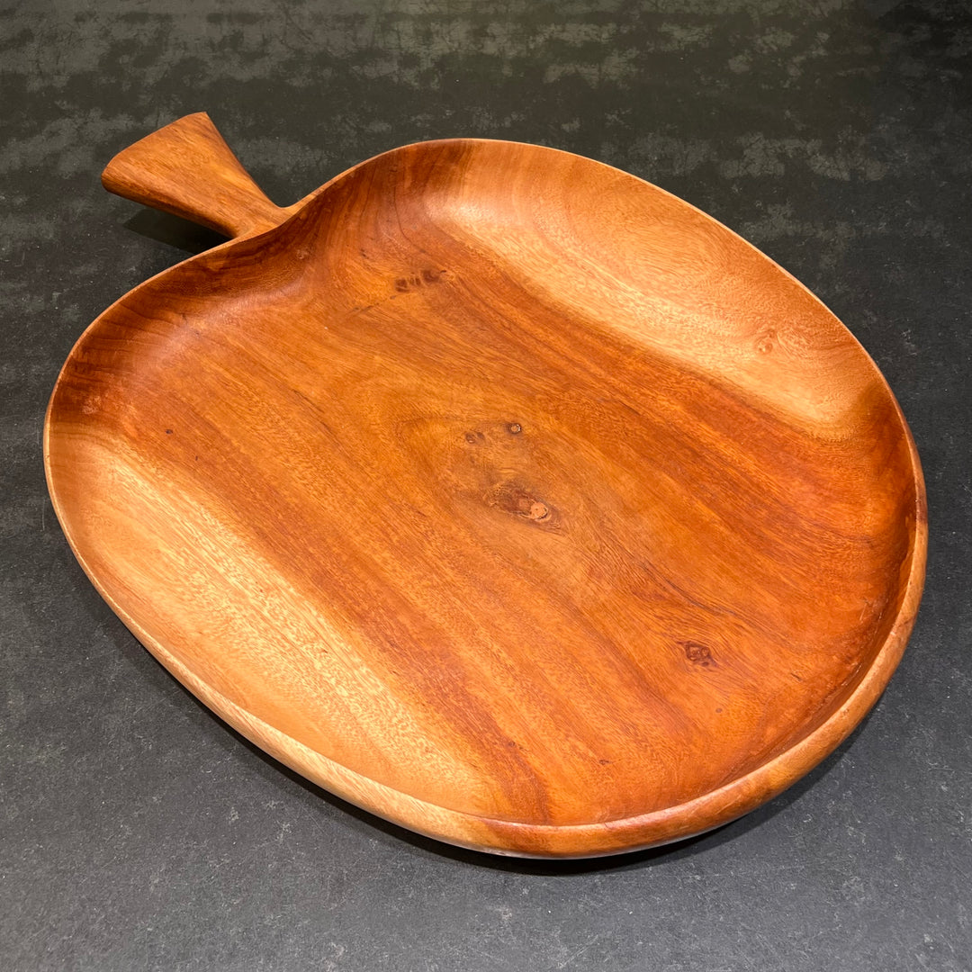 Large Wood Apple-shaped Serving Dish