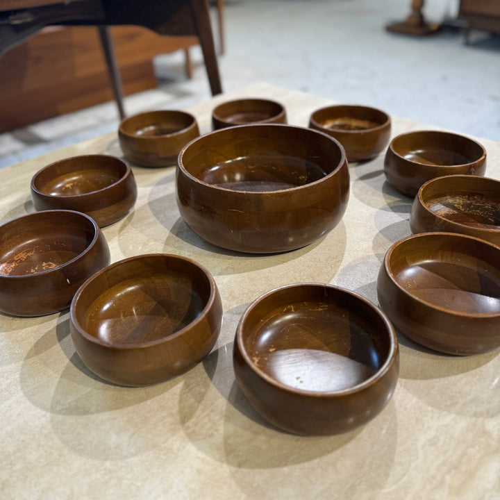 11 pc Wooden Bowl Set