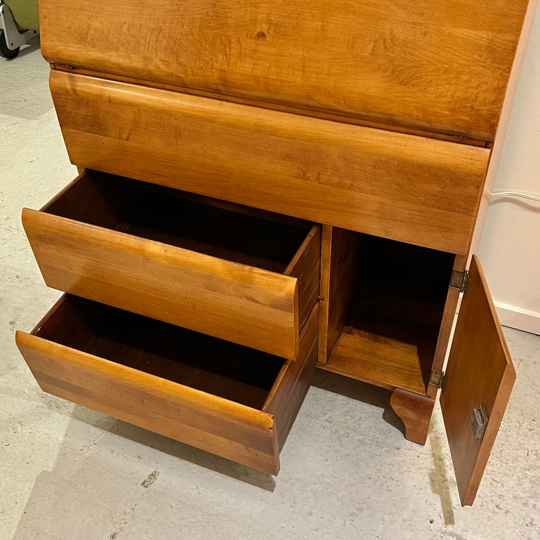 Restored Solid Maple Secretary Desk