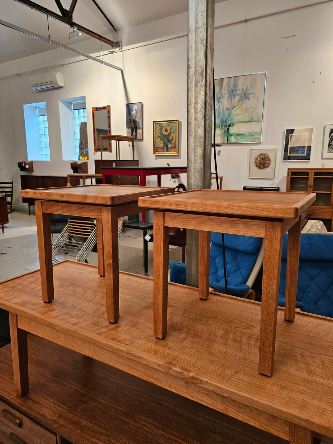 Pair of Side Tables by Boom Island Woodworking