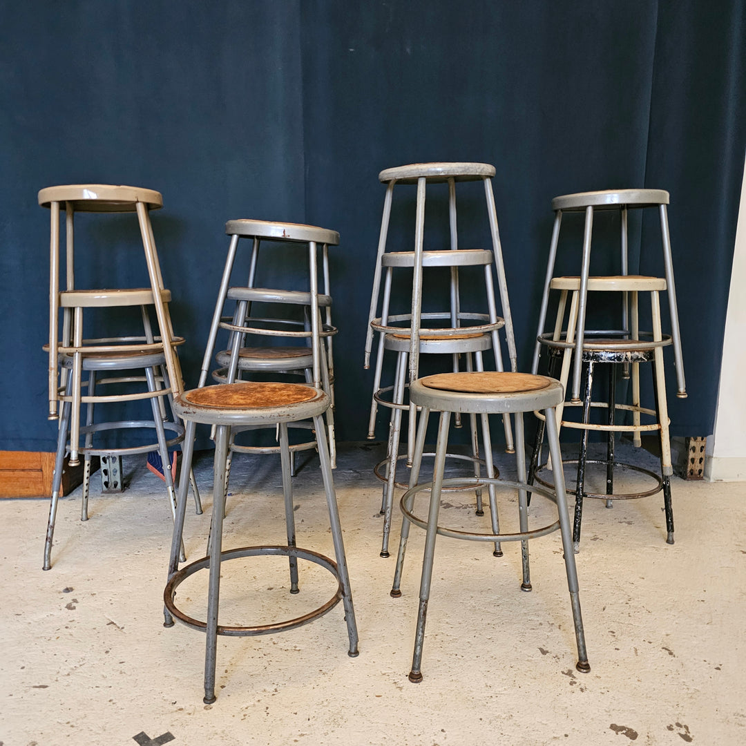 Vintage Metal Industrial Stool