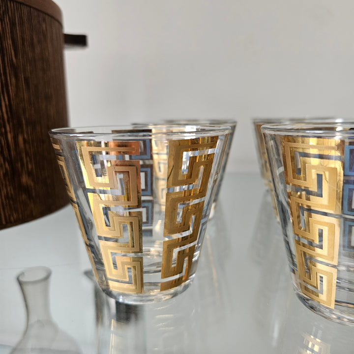 (6) Vtg 22k Gold & Teal Double Eocks Glasses