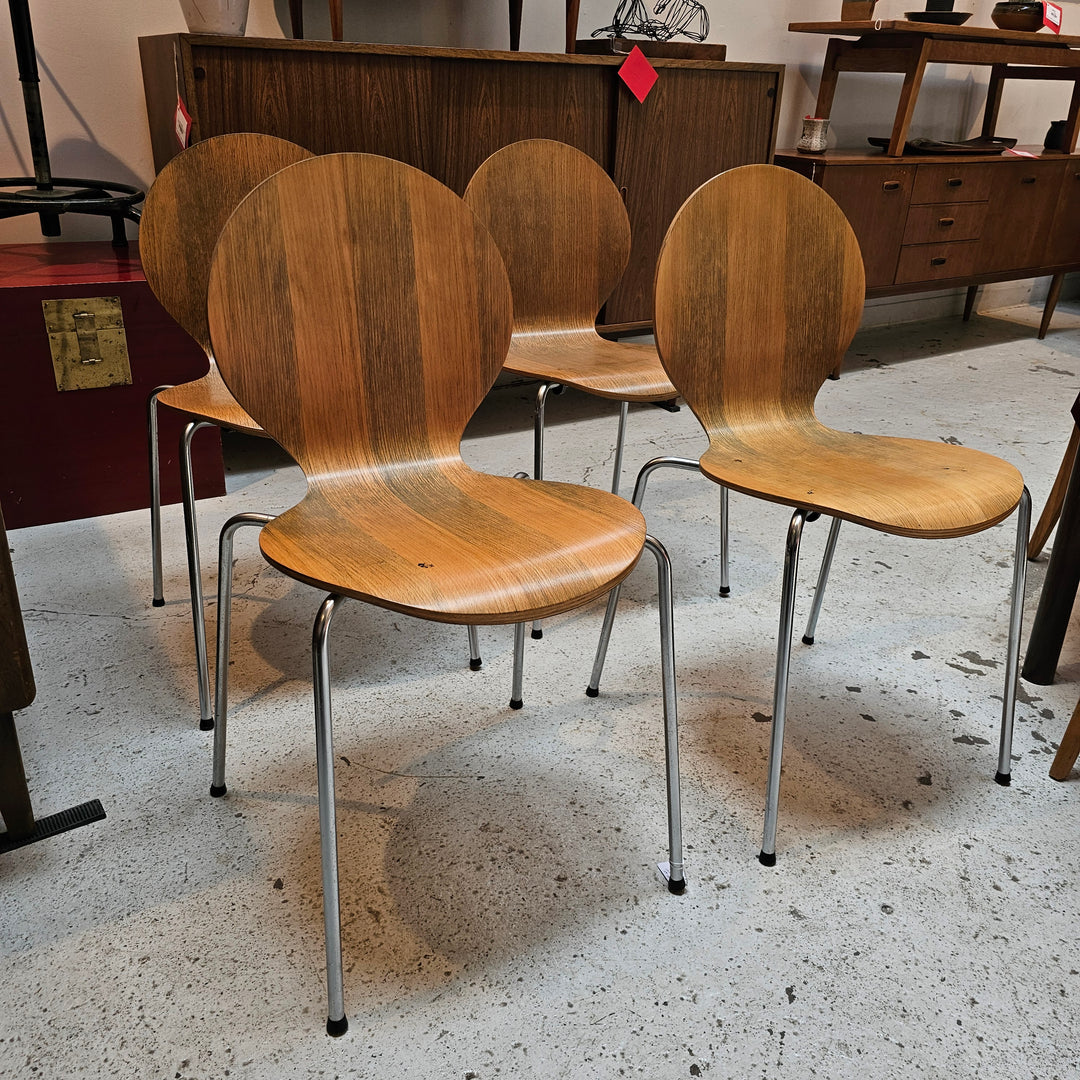 (4) Mid Century Bent Ply Dining Chairs