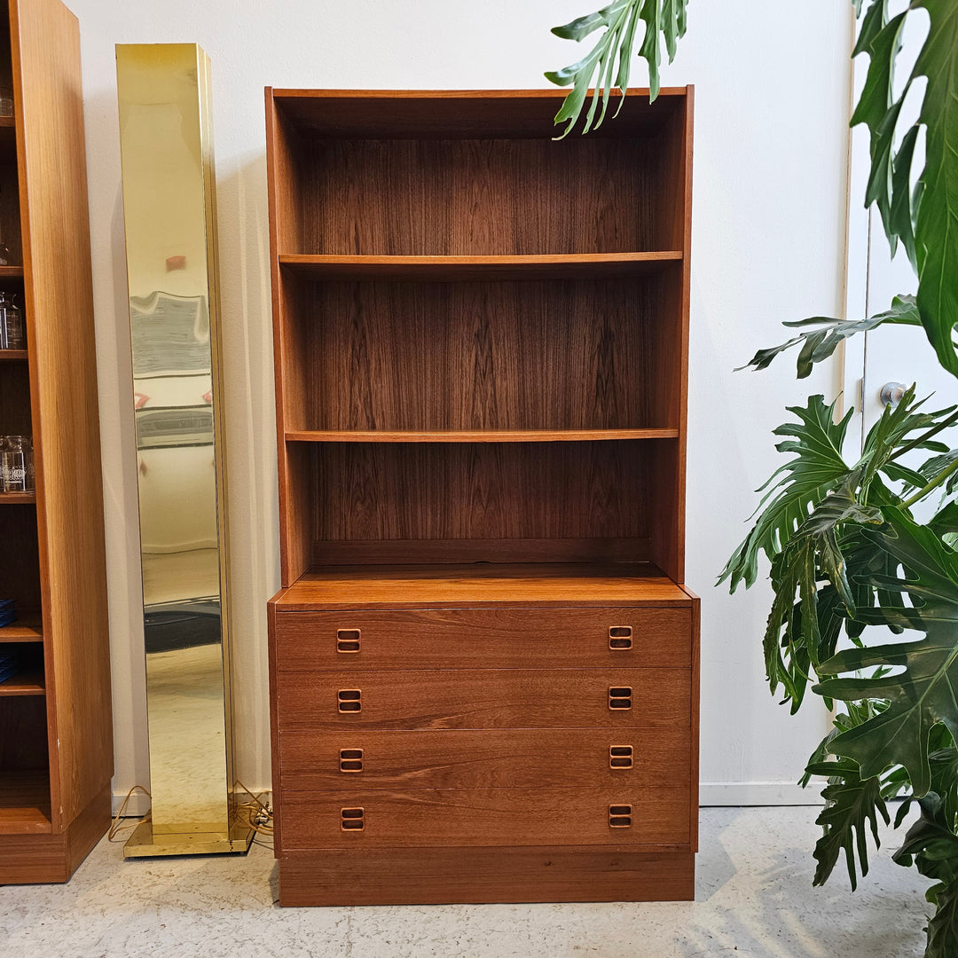 Two Piece Danish Shelf w/ Chest of Drawers