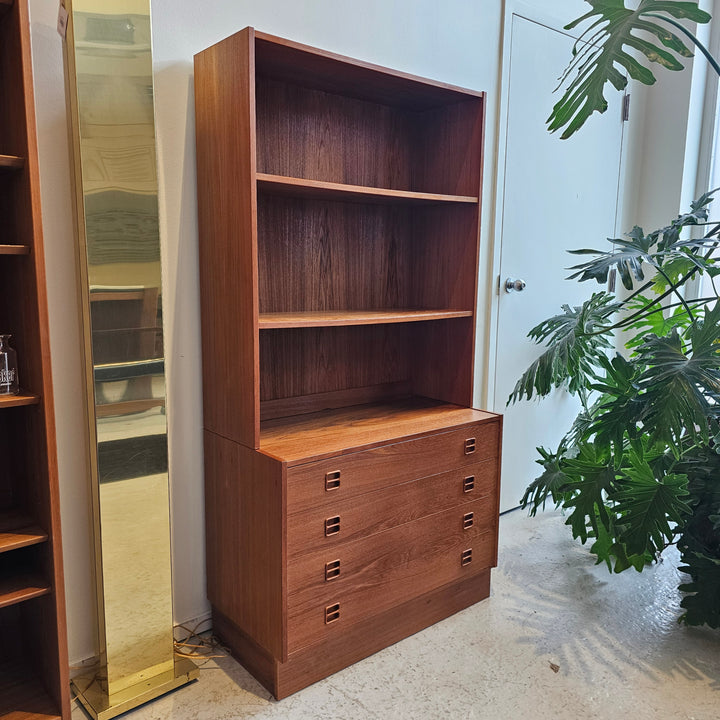 Two Piece Danish Shelf w/ Chest of Drawers