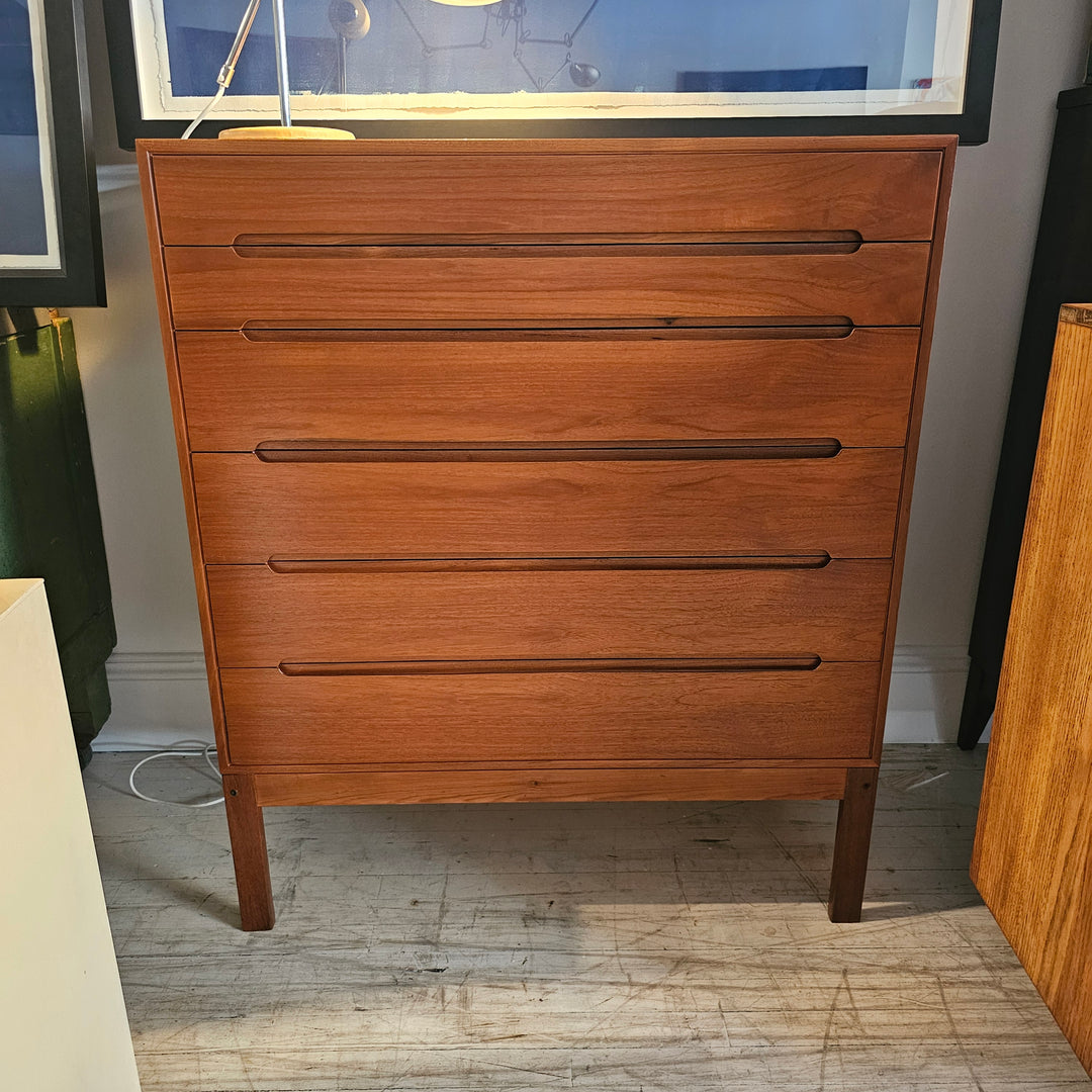 Arne Wahl Iversen Style Danish Teak Highboy Dresser