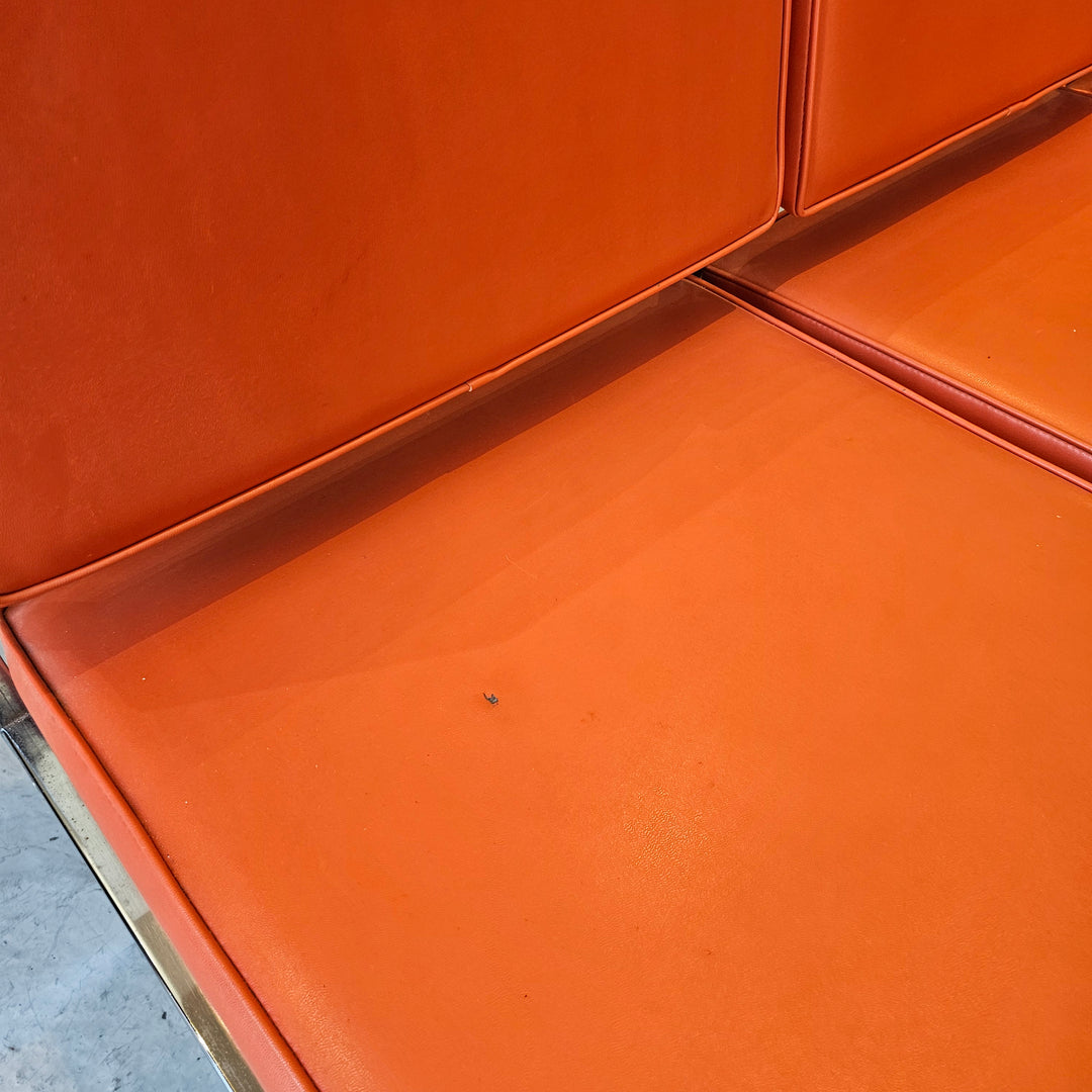 Vintage Orange Vinyl Sofa