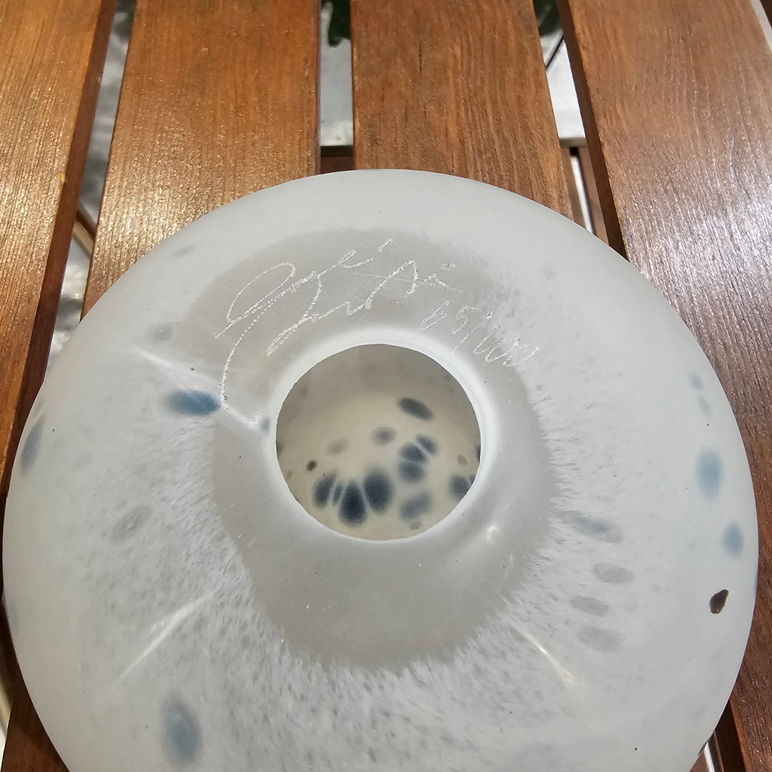 Art Glass Hollow Double Wall Donut Bowl - Signed