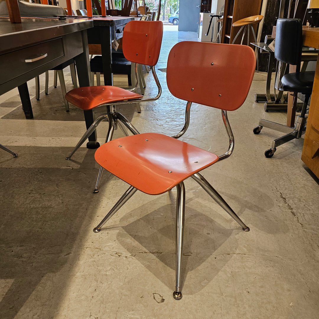 Vintage Salmon Colored School Chair