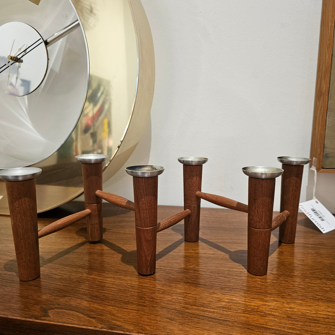 Laur Jensen Articulate Teak Candle Holder