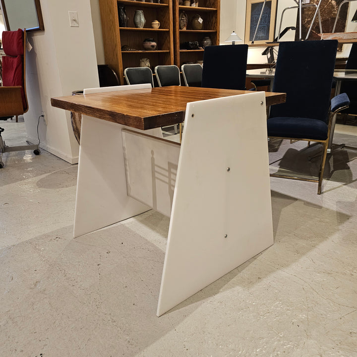 Vintage White Acrylic Butcher Block Table