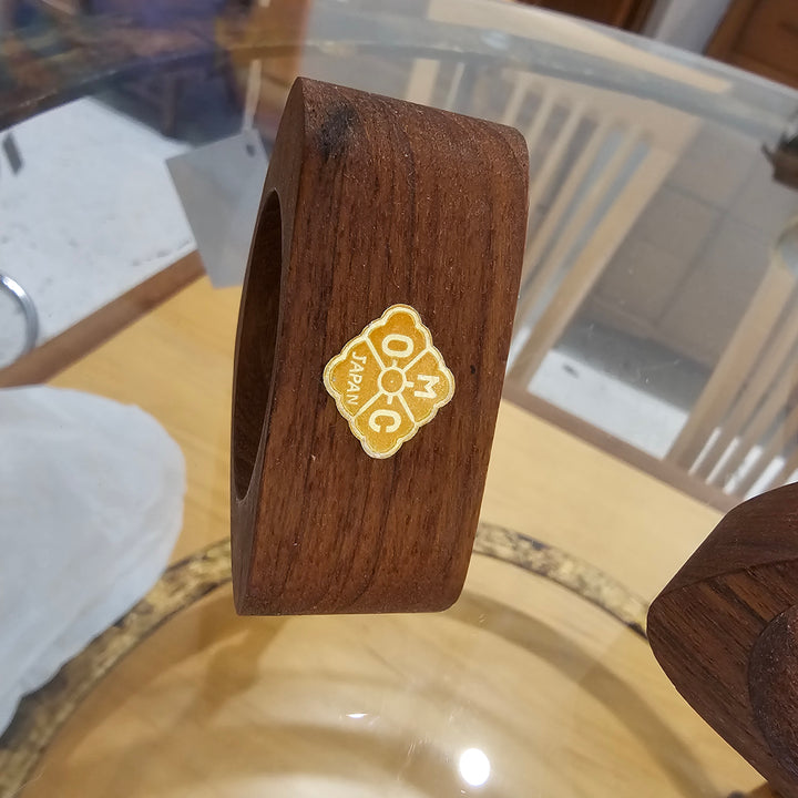 (6) Otagiri Teak Wood Napkin Rings