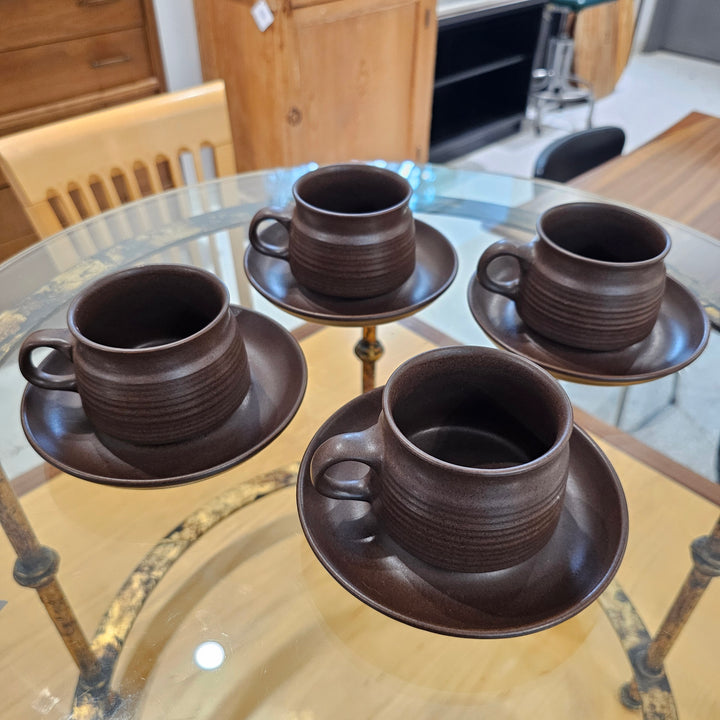 (4) Denby Mugs & Saucers