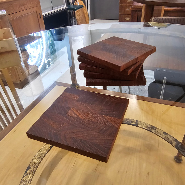 (6) Danish Teak Square Coasters