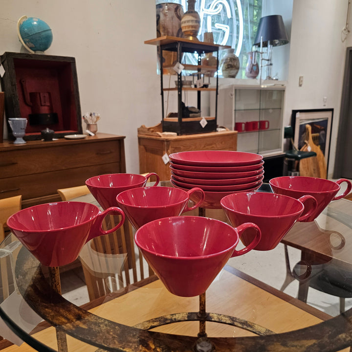 (6) Melamine Melmac Cup & Saucer Set