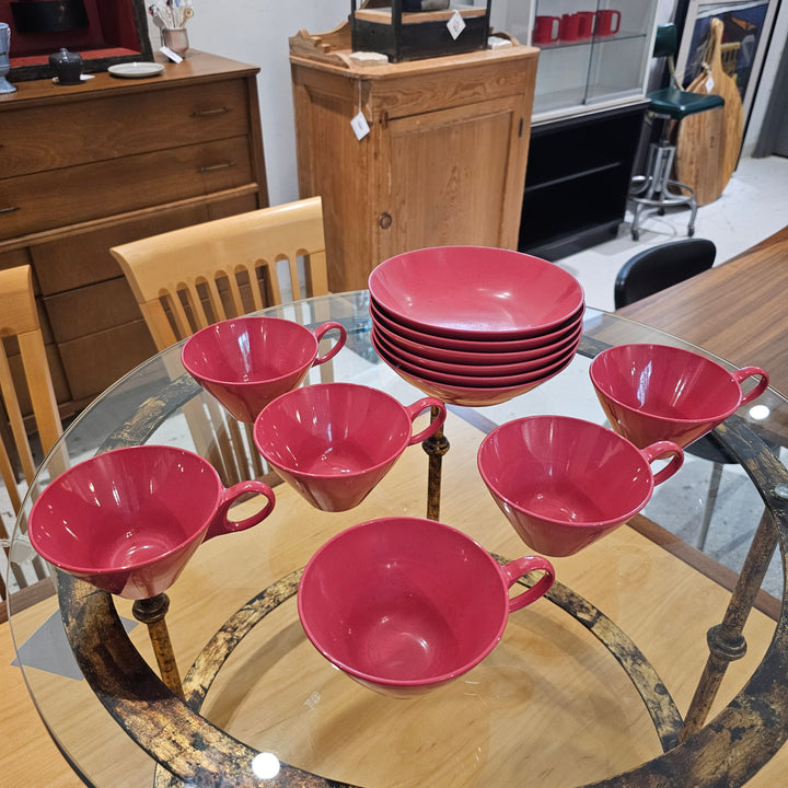 (6) Melamine Melmac Cup & Saucer Set