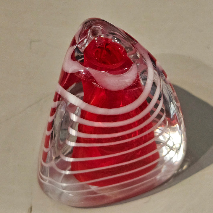 Vintage Murano Style Red & White Bud Vase