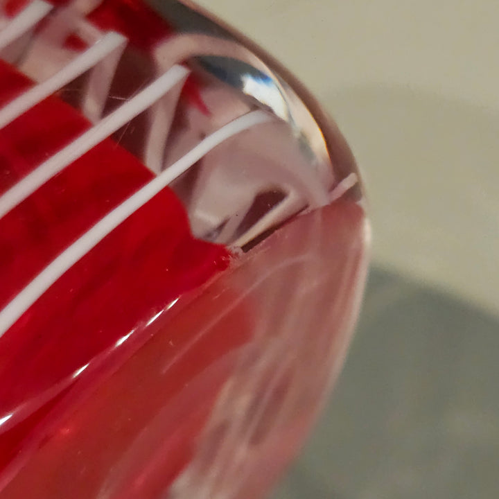 Vintage Murano Style Red & White Bud Vase