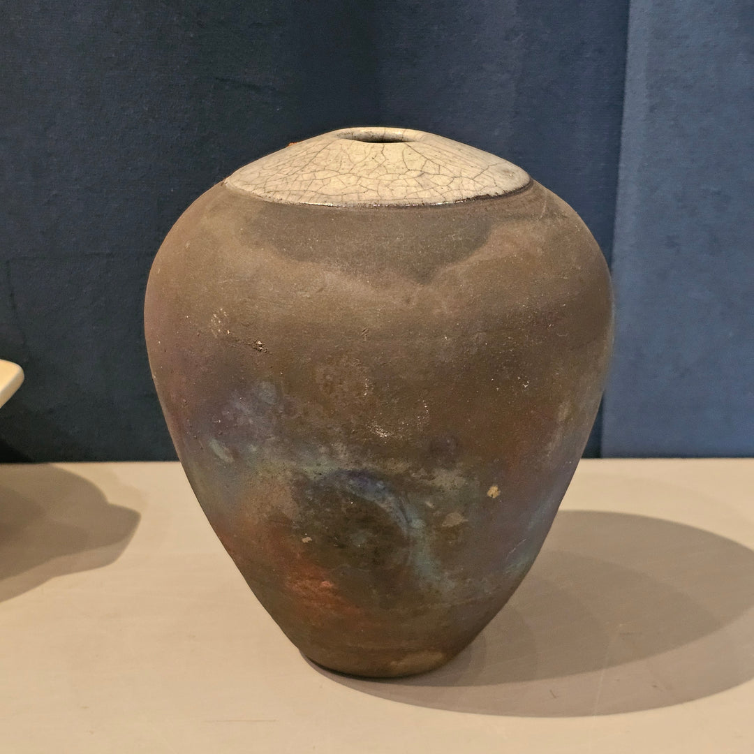 Raku Pottery Vase Artist Signed