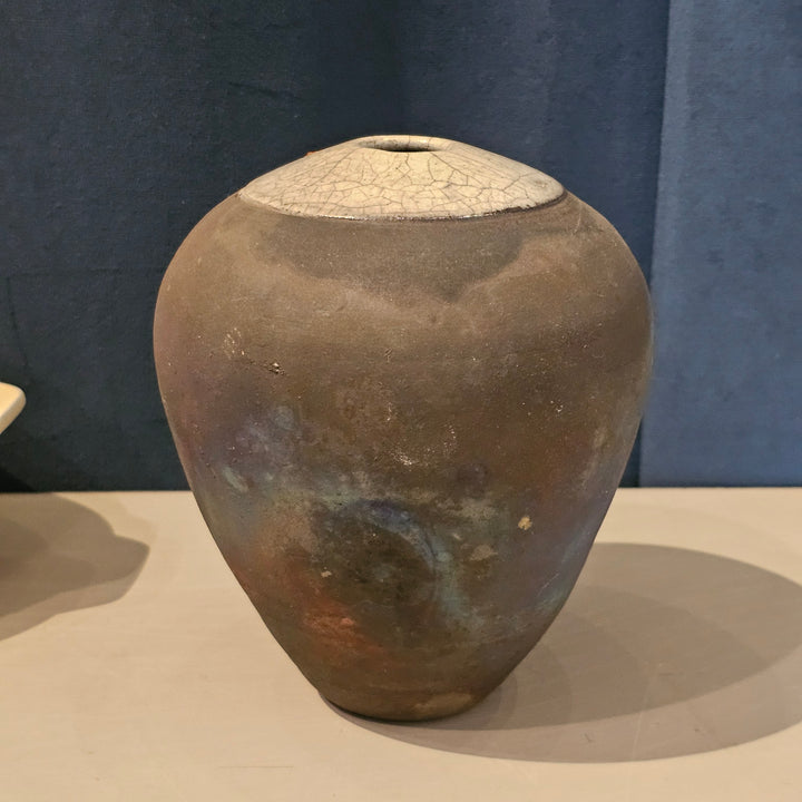 Raku Pottery Vase Artist Signed