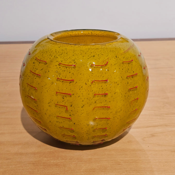 Yellow and Orange Hand-blown Glass Vase