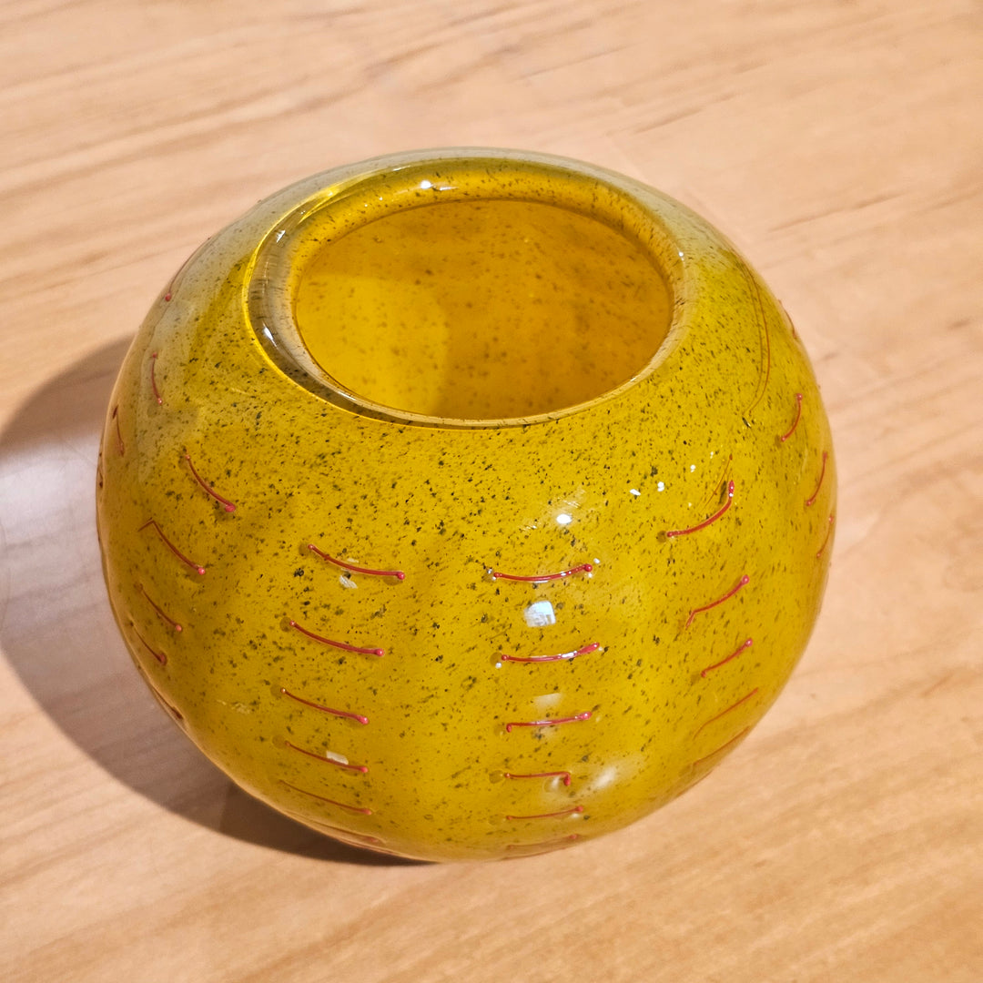 Yellow and Orange Hand-blown Glass Vase