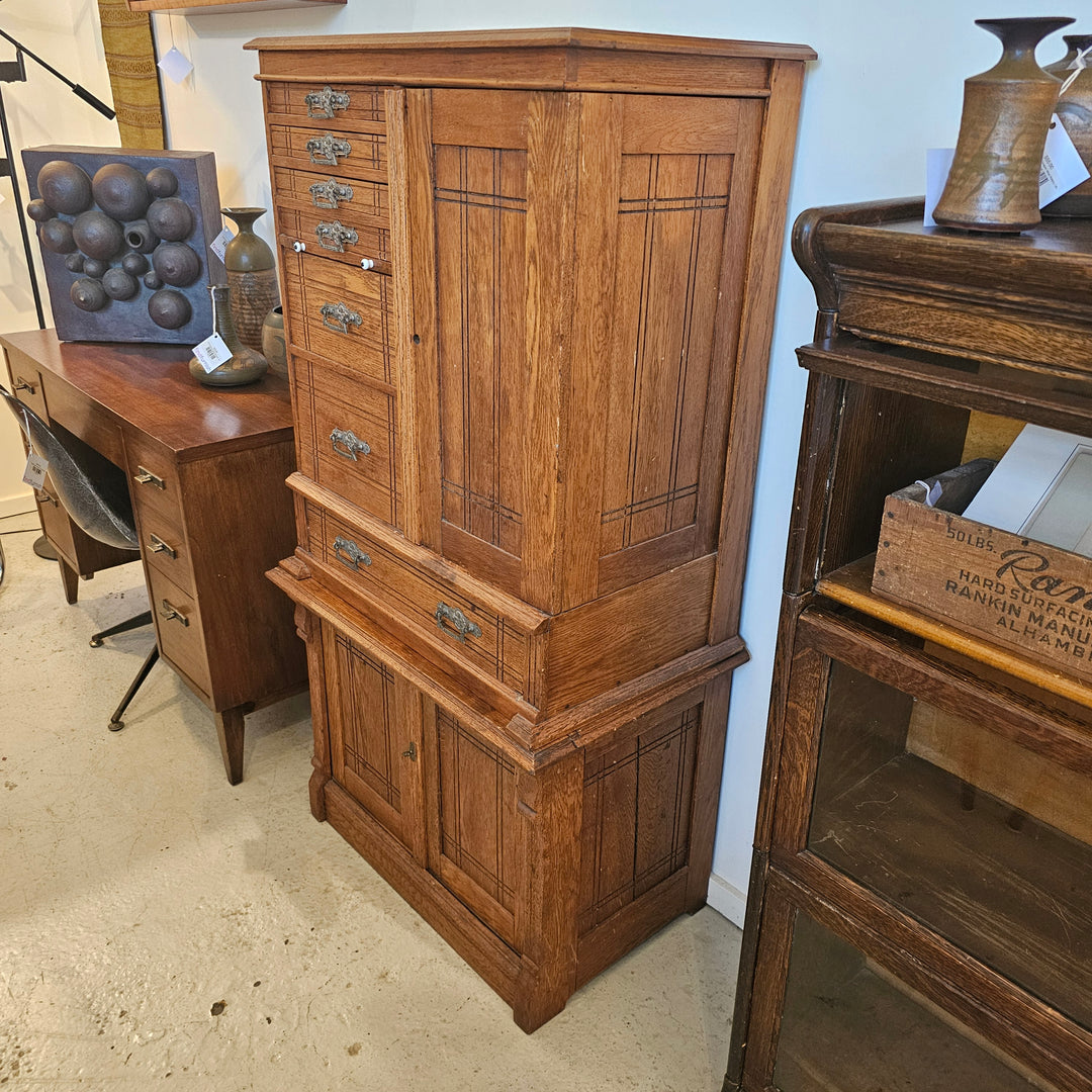 Antique Oak Dental Cabinet