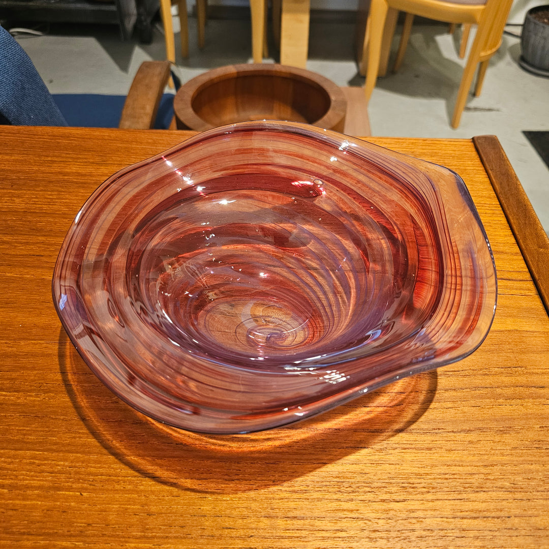 James Hayes 9" Pink Art Glass Bowl