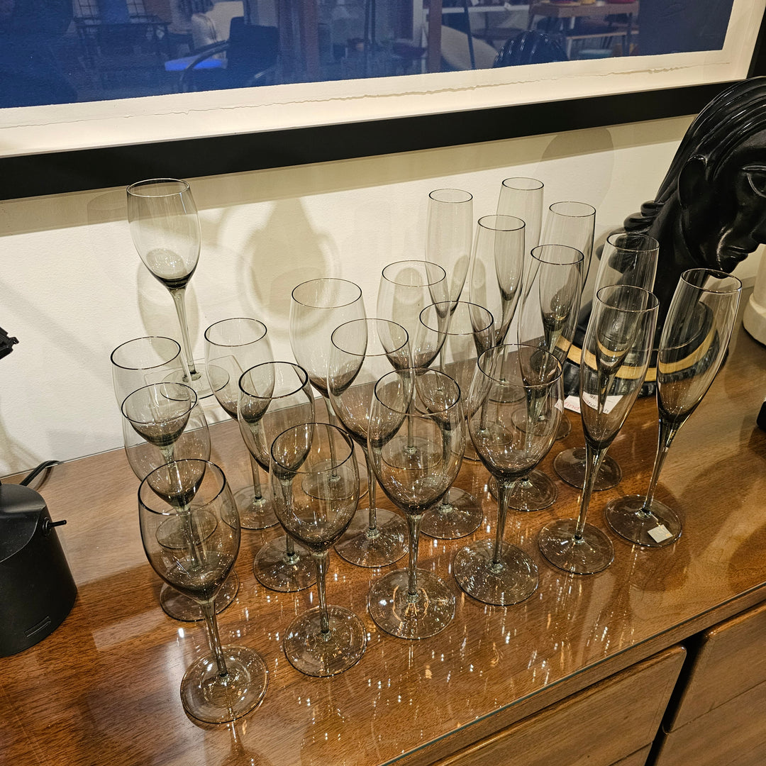 Mikasa Smoke Gray Stemware Set