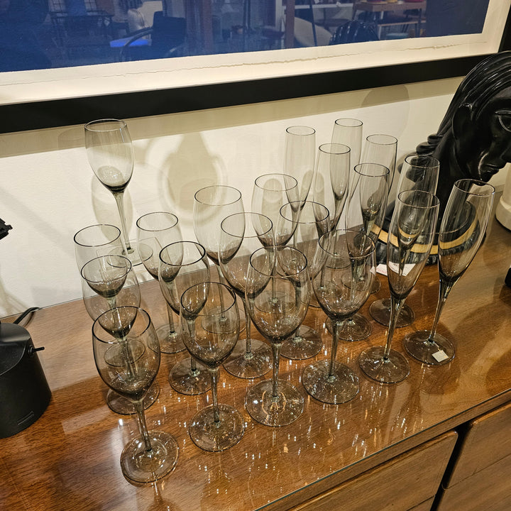 Mikasa Smoke Gray Stemware Set