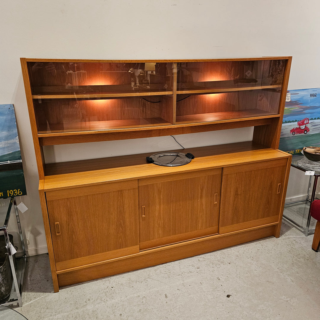 Danish Clausen & Søn Teak Lighted Hutch