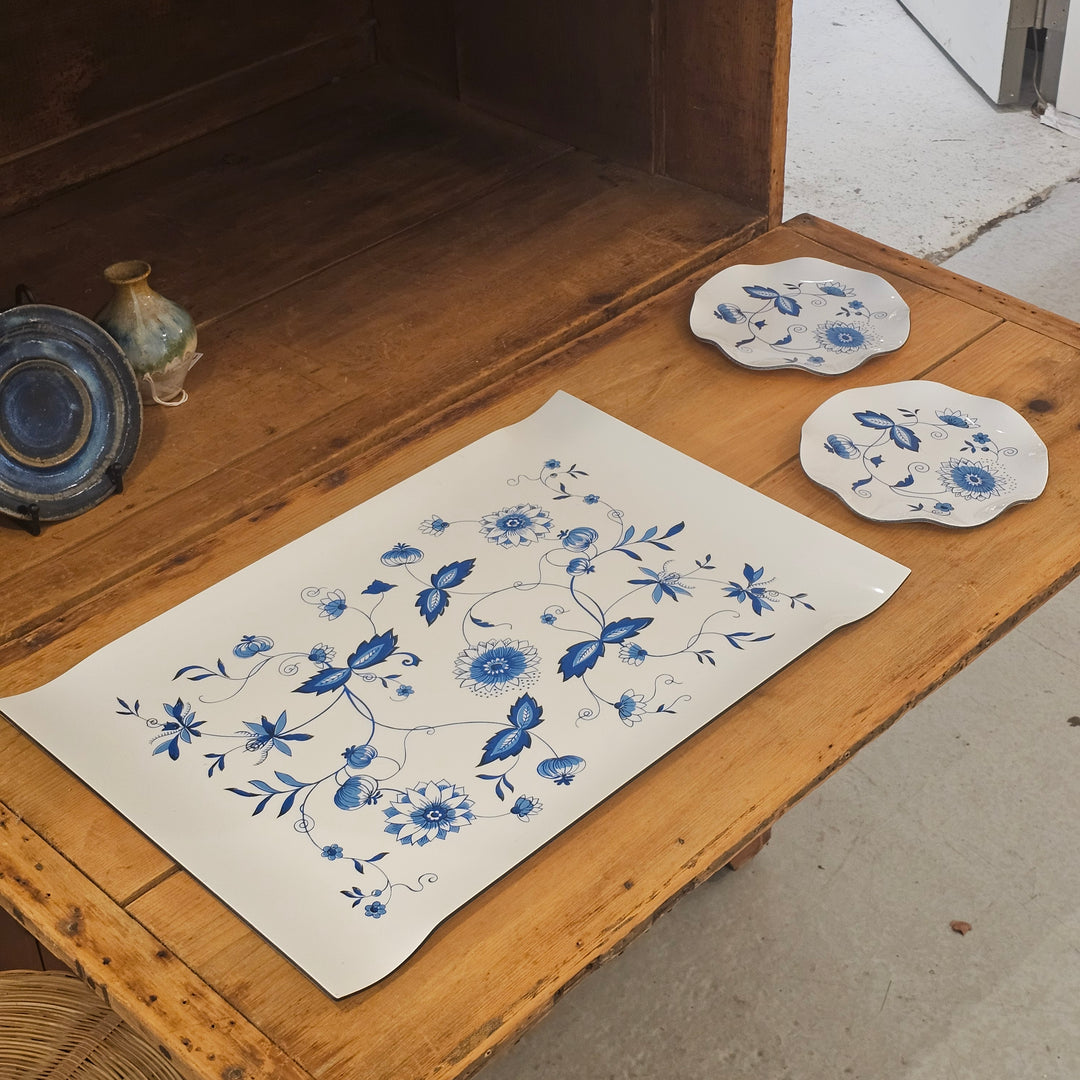 H.J. Stotter "Blue Onion" Tray & Plates