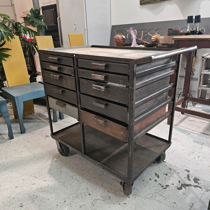Industrial Metal Cart w/ Drawers