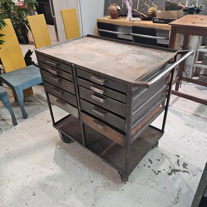 Industrial Metal Cart w/ Drawers