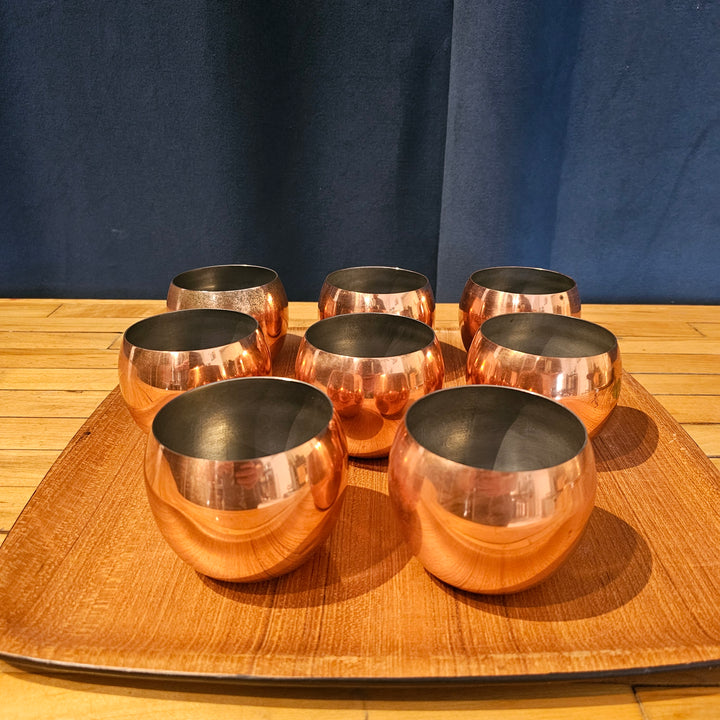 (8) Copper Roly Poly Tumblers