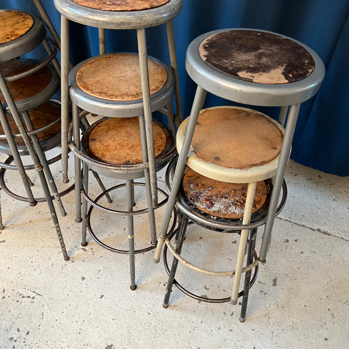 Vintage Metal Industrial Stool