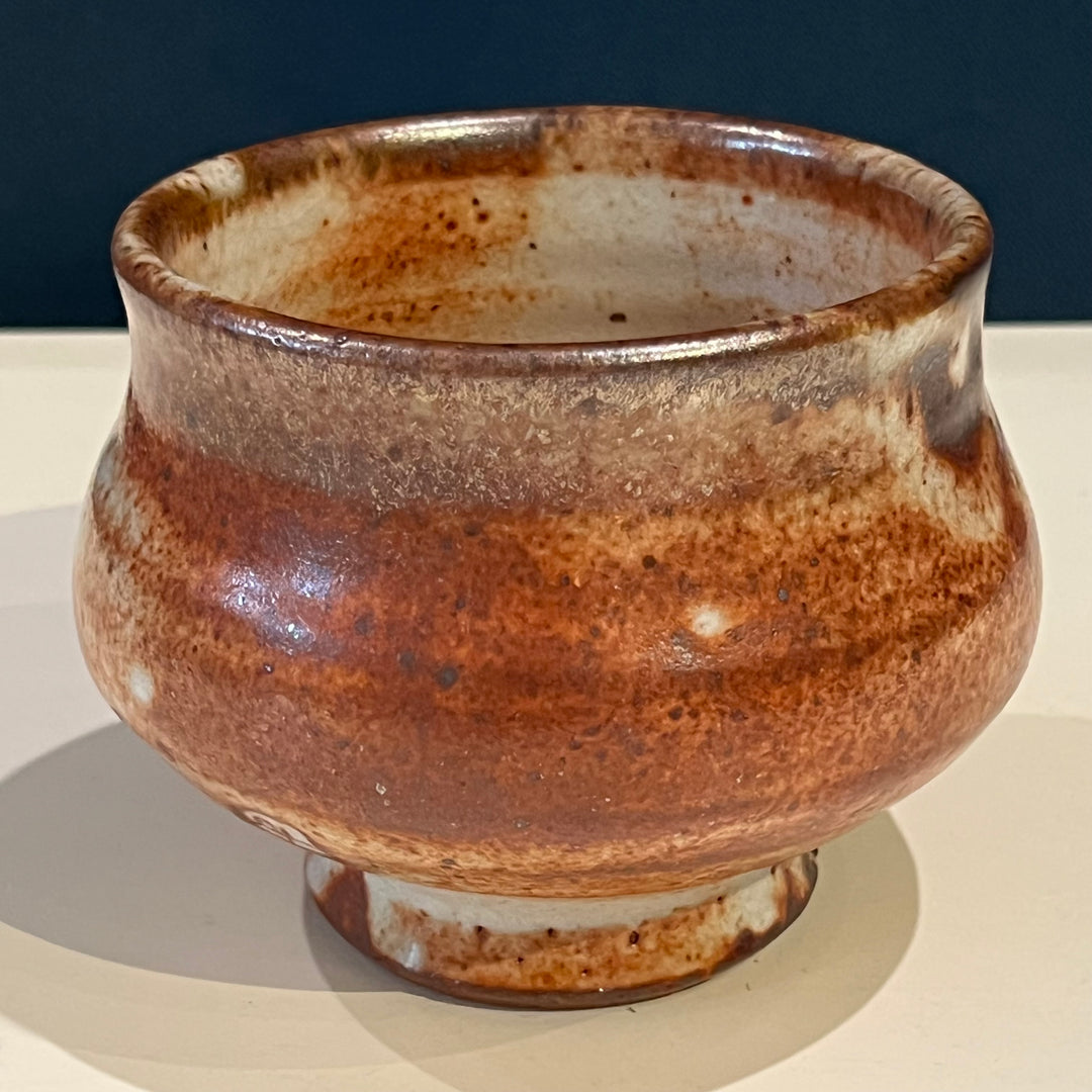 1970s Brown/Grey Studio Pottery Ceramic Footed Bowl