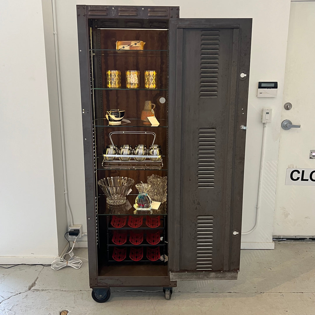 Vintage Industrial Electronics Tower Converted to Lighted Cabinet