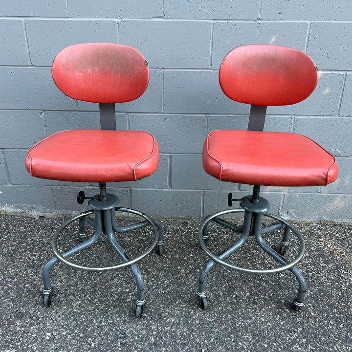 Royal Metal Drafting Stool w/Salmon Vinyl