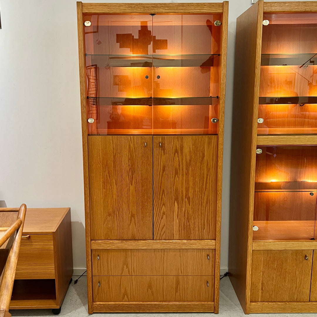 Belgian Blond Oak Display/Media Cabinet