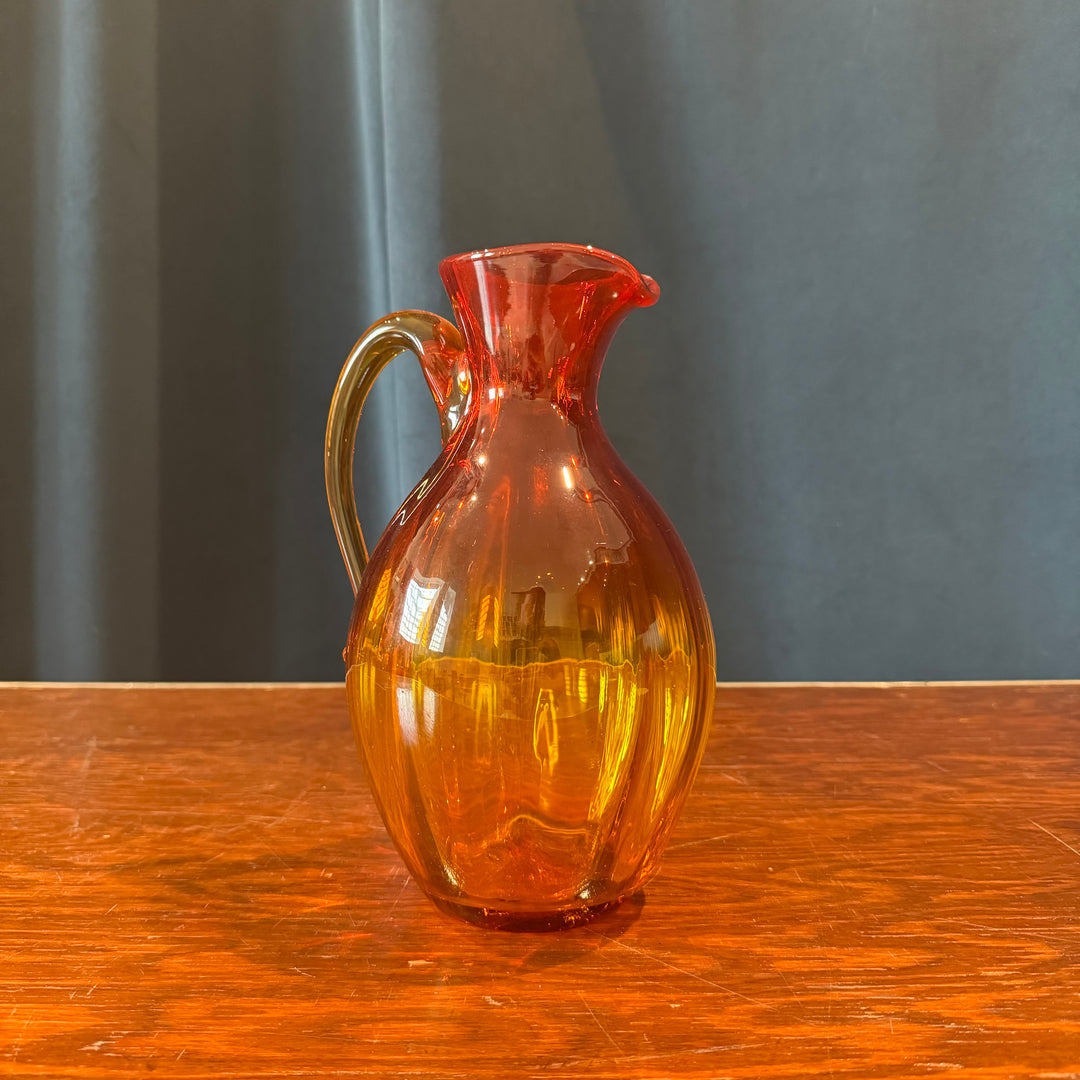 Orange Blenko Glass Pitcher