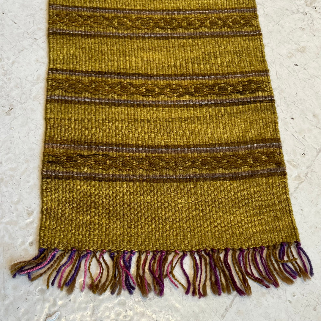 1970s Japanese Green/Purple Wool Wall Tapestry