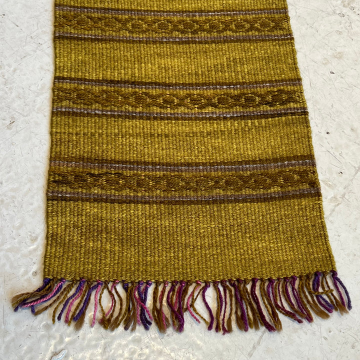 1970s Japanese Green/Purple Wool Wall Tapestry