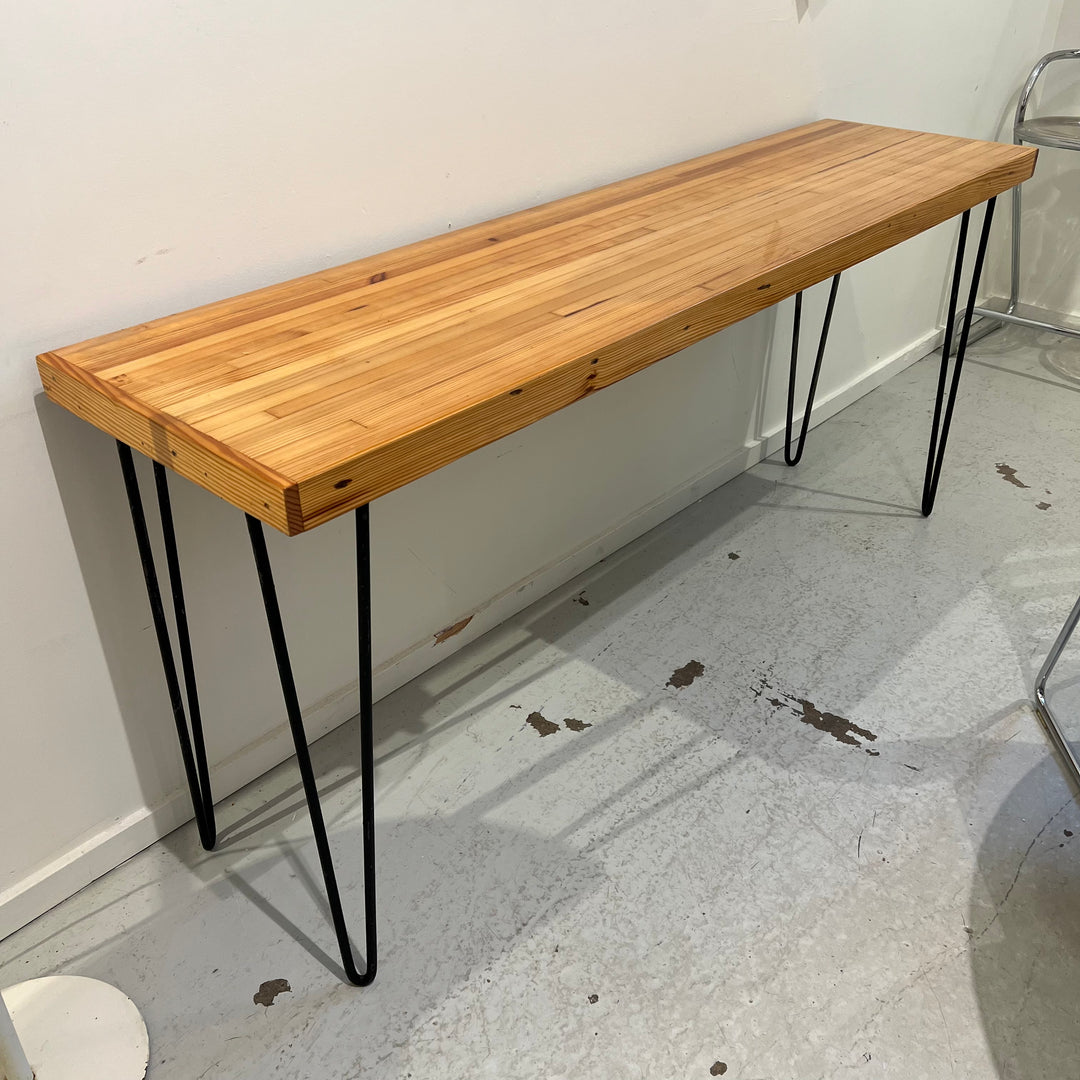 Butcher Block Console Table w/Hairpin Legs