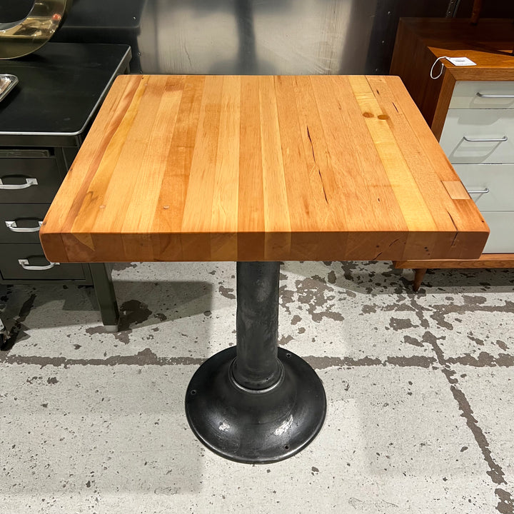 Restored Antique Industrial Work Table w/Massive Steel Base