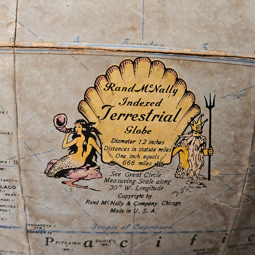 12" Rand McNally Terrestrial Globe on Base